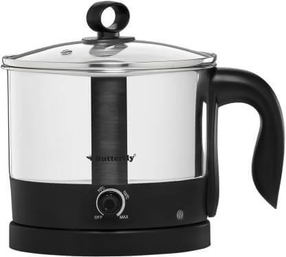 Butterfly Rapid Electric Kettle (1.2 L, Silver, Black)