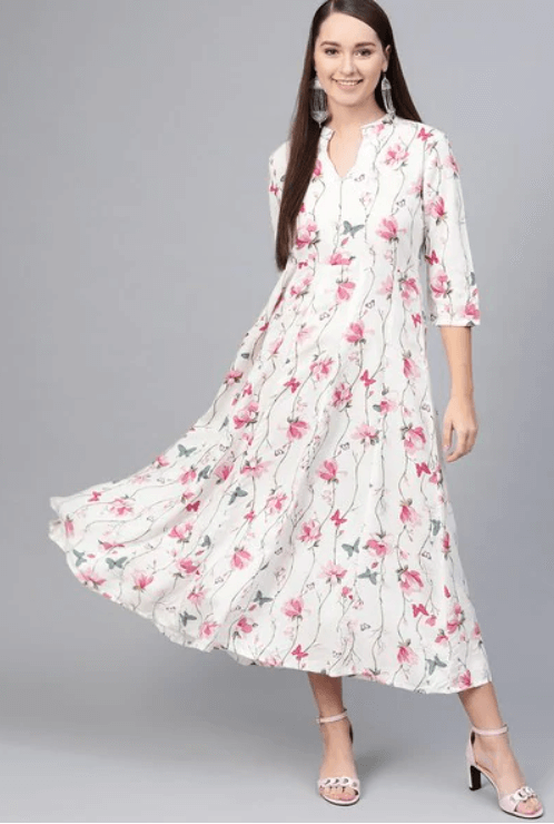 Floral Print A-line Dress