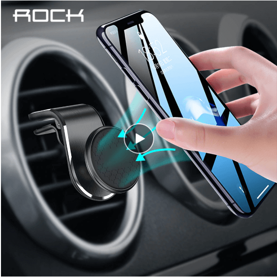 Rock Update Magnetic Car Phone Holder For iPhone XS MAX X 8 7 6 Plus Xiaomi Samsung 360 Degree Air Vent Mount Dashboard GPS